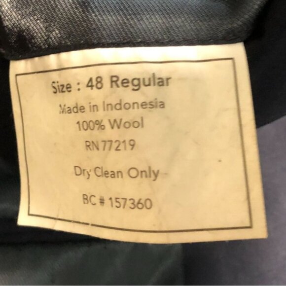 Pronto Uomo Mens Blazer Jacket 48R 100% Wool Double Button Formal Workwear Blue - Picture 4 of 16